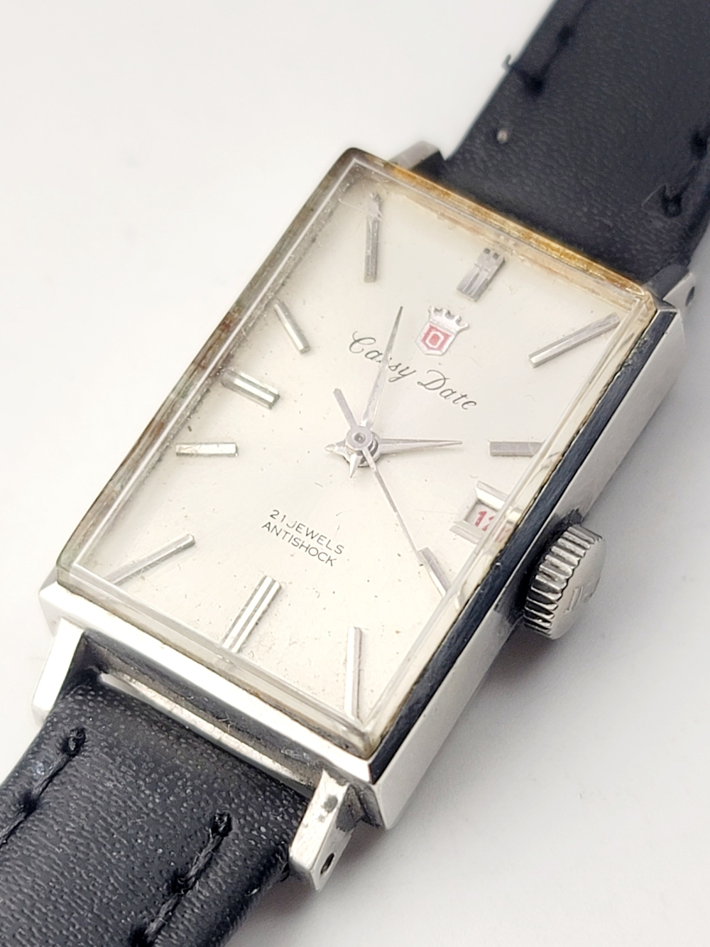 Vintage Orient Cassy Date 21 Jewels WGP Tank Watch Antishock Women’s Manual Wind